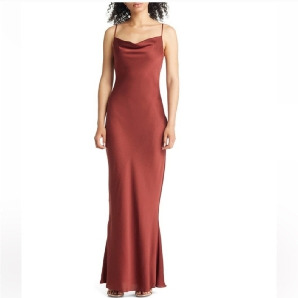 Shona Joy Terracotta Maxi Bridesmaid Dress